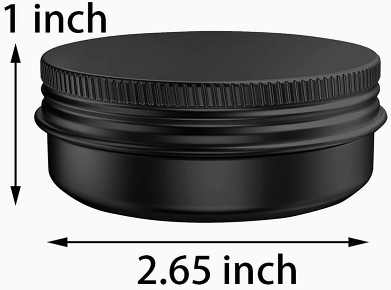 Axe Sickle 80 Pcs 2 Ounce Aluminum Tin Jars Containers Leak Proof Cosmetic Tin Jars Containers Round Screw Lids for Cosmetic, Salves, Balms, Lip Balm or Others, 60mL Black - Image 2